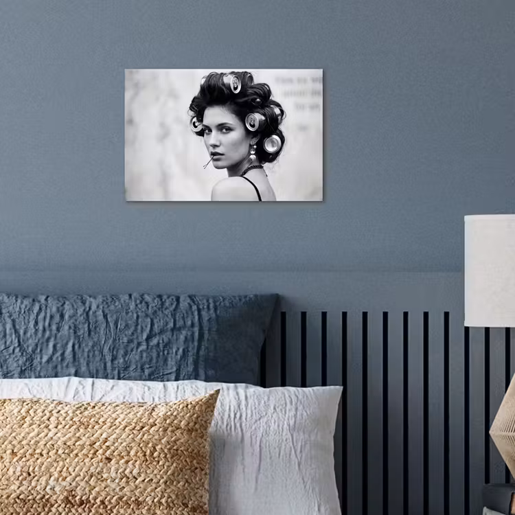 Edgy - Vrouw - Zwart - Wit poster papier klein -sfeer2