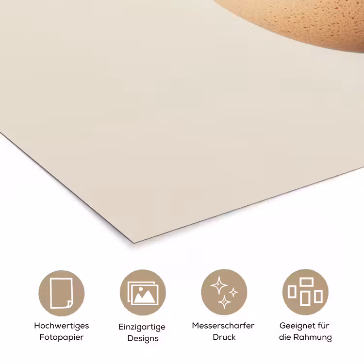 Ei - Beige - Ovaal - Egaal poster papier klein -tcloseup_DE