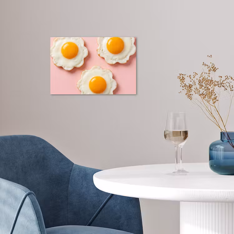 Eieren - Bloem - Roze poster papier klein -sfeer3