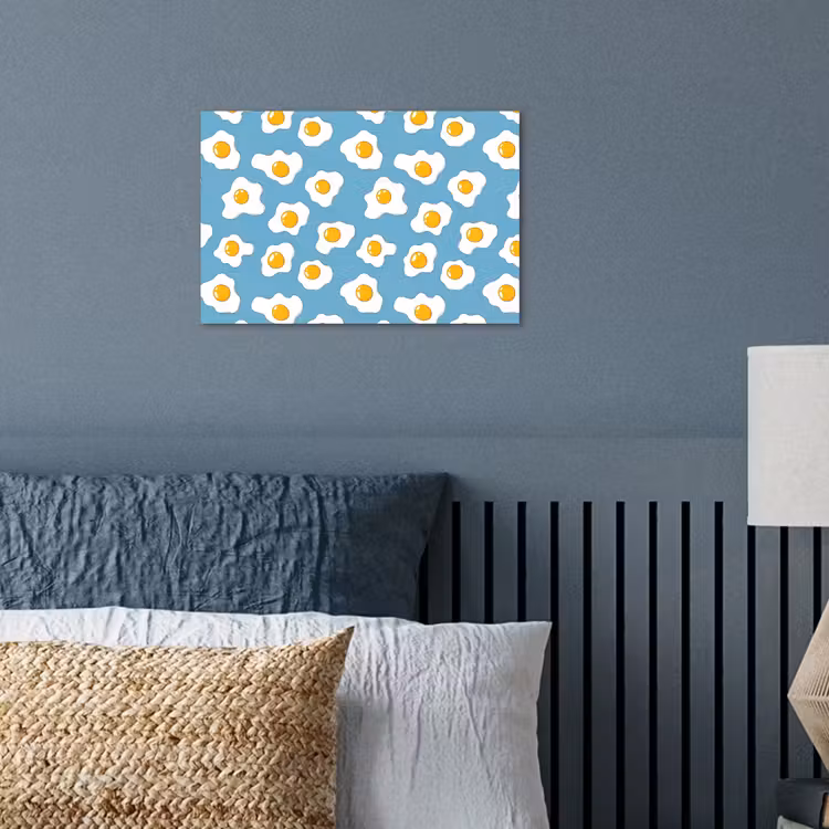 Eieren - Dooiers - Blauw poster papier klein 62 -sfeer2
