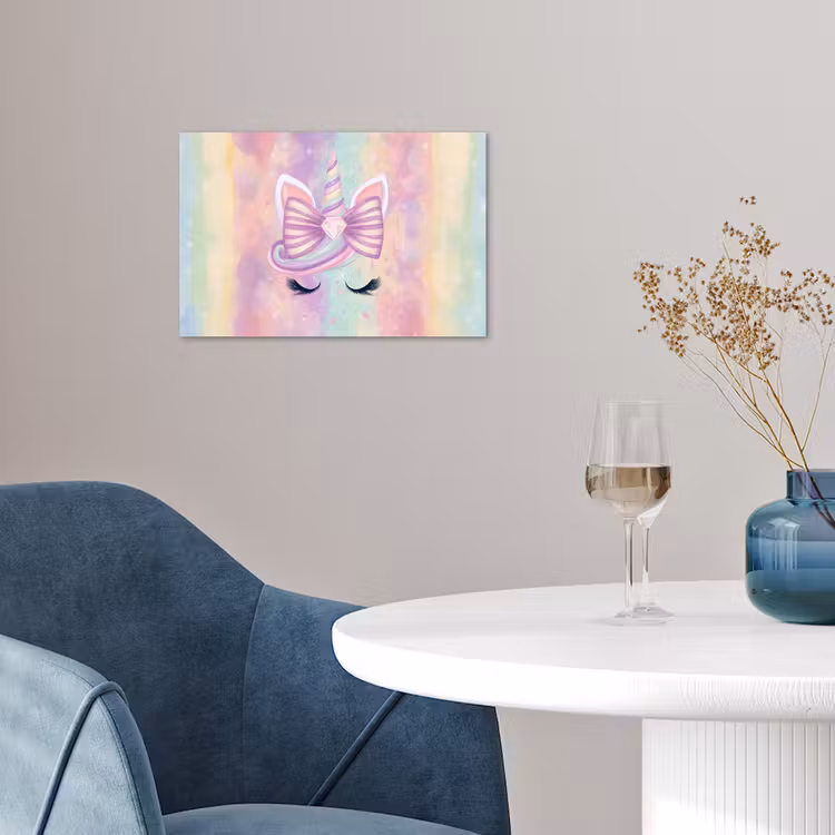 Eenhoorn - Glitters - Regenboog - Pastel poster papier klein -sfeer3