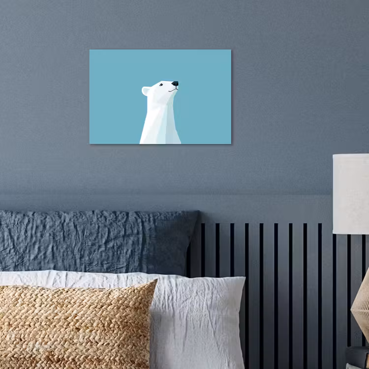 Ijsbeer - Lichtblauw - Minimalistisch poster papier klein -sfeer2