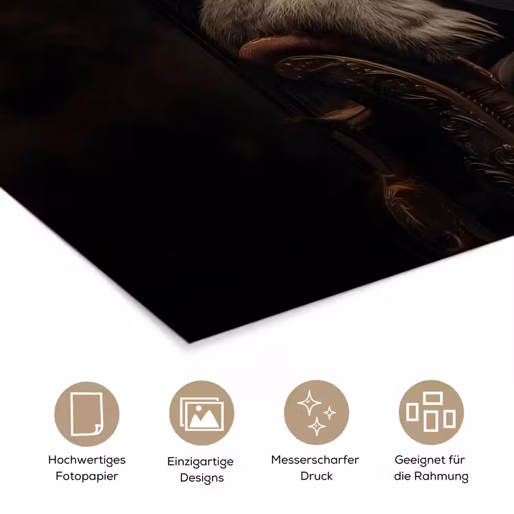 Ijsbeer - Hoed - Bril - Stoel poster papier klein -tcloseup_DE