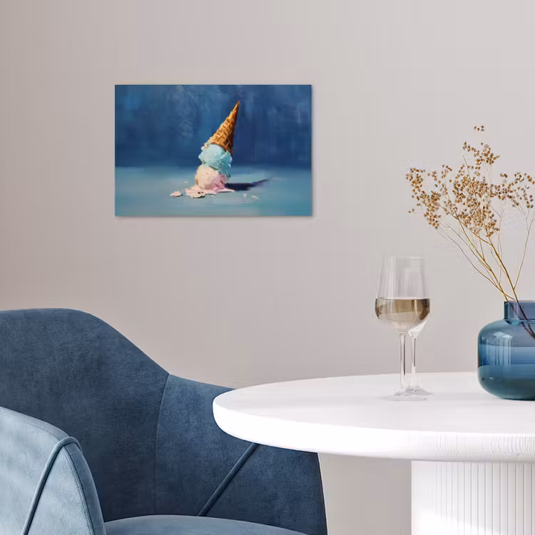 Ijshoorn - Bolletjes - Smelt - Roze poster papier klein -sfeer3