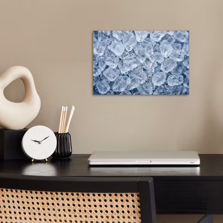 Ijsblokjes - Water - Blauw poster papier klein -sfeer1