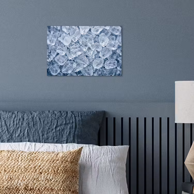 Ijsblokjes - Water - Blauw poster papier klein -sfeer2