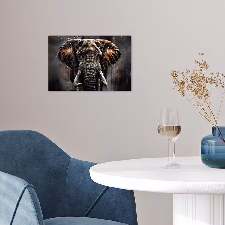 Olifant - Watercolor - Wilde dieren - Luxe poster papier klein -sfeer3