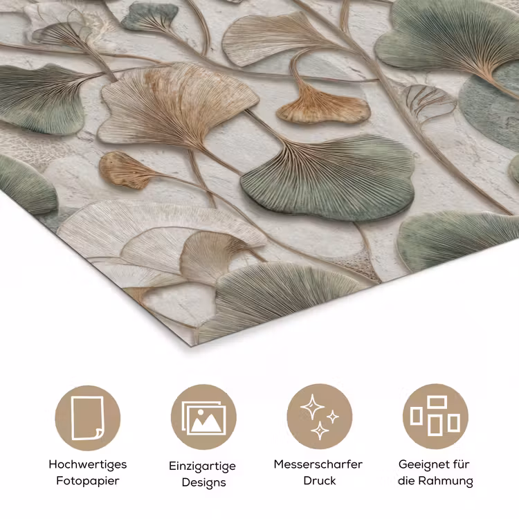 Elegant - Bladeren - Groen poster papier klein 62 -tcloseup_DE
