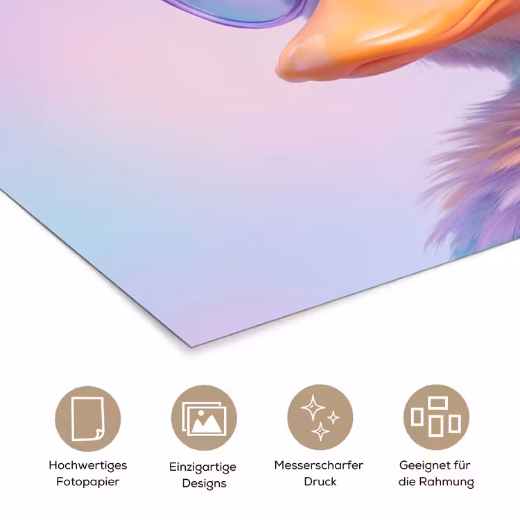 Eend - bril - Pastel poster papier klein -tcloseup_DE