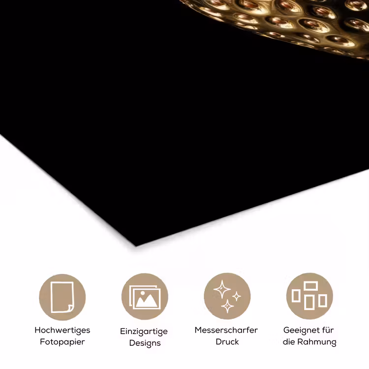 Aardbei - Goud - Zwart - Chrome poster papier klein -tcloseup_DE