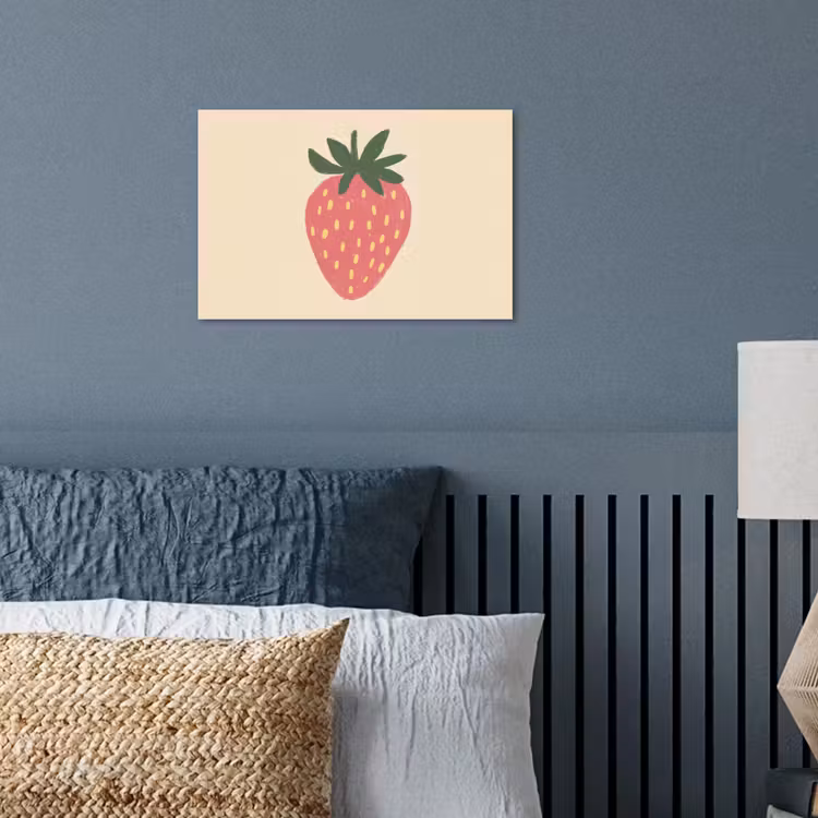 Aardbei - Minimalistisch - Rood - Fruit poster papier klein -sfeer2