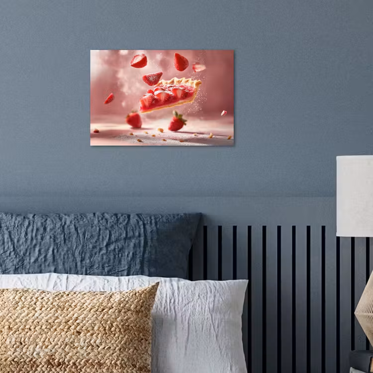 Aardbei - Taart- Eten - Roze poster papier klein -sfeer2