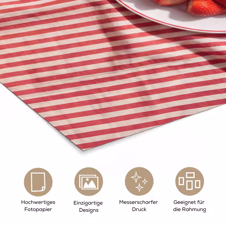Eten - Aardbeien - Fruit - Zomer - Rood poster papier klein -tcloseup_DE