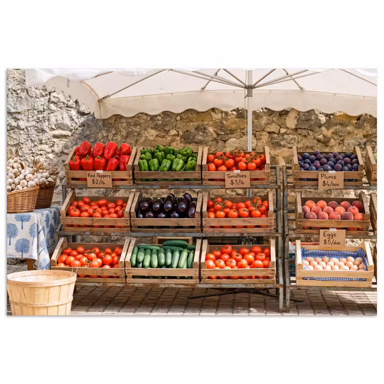 Poster - Essen – Markt – Frisch - Eten - Markt - Vers poster papier klein