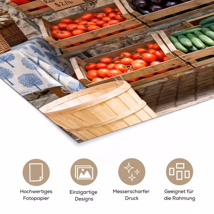 Poster - Essen – Markt – Frisch - Eten - Markt - Vers poster papier klein