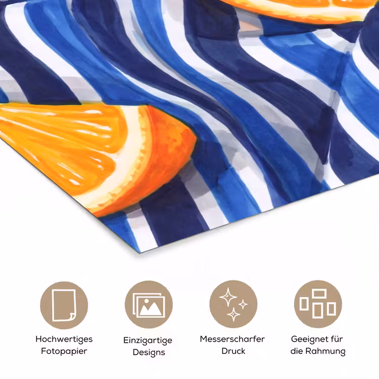 Poster - Essen – Obst – Orange - Eten - Fruit - Oranje poster papier klein