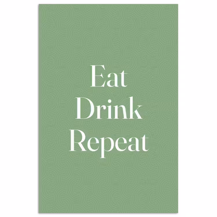 Eten - Drinken - Tekst - Mintgroen poster papier klein -3d