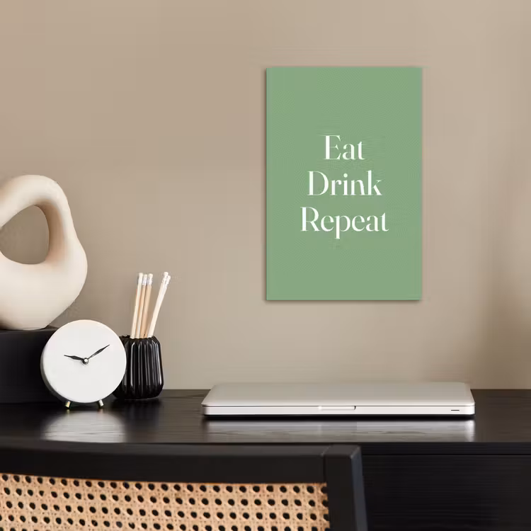 Eten - Drinken - Tekst - Mintgroen poster papier klein -sfeer1