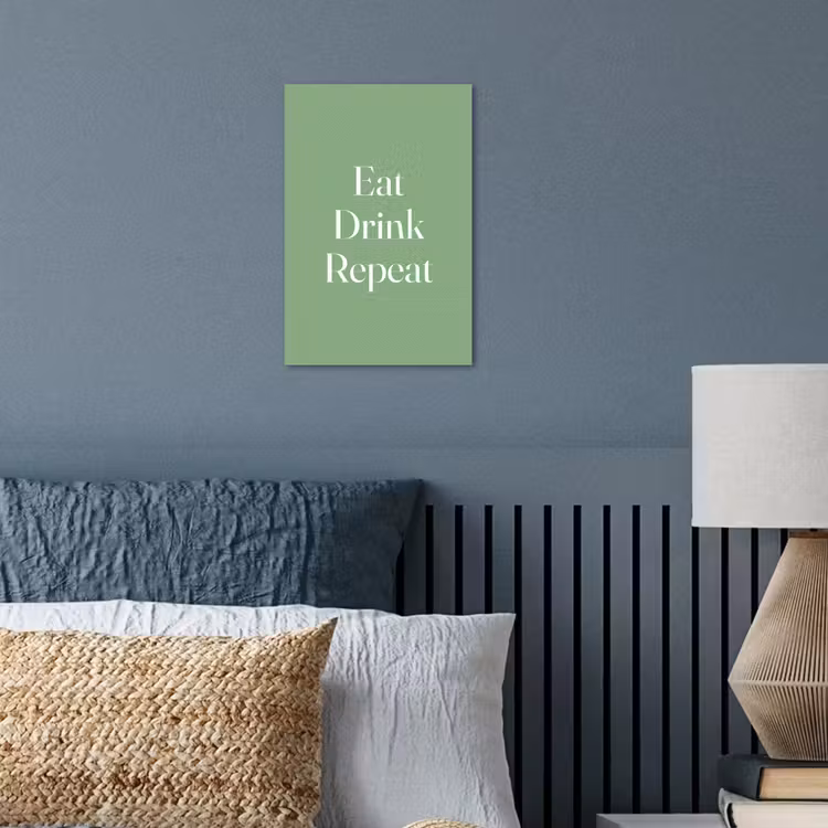 Eten - Drinken - Tekst - Mintgroen poster papier klein -sfeer2