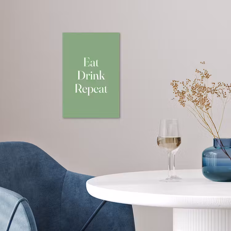 Eten - Drinken - Tekst - Mintgroen poster papier klein -sfeer3