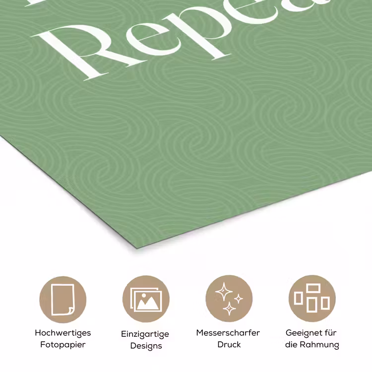 Eten - Drinken - Tekst - Mintgroen poster papier klein -tcloseup_DE