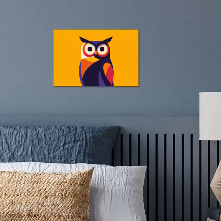 Uil - Grafisch - Kleurrijk - Ogen poster papier klein -sfeer2