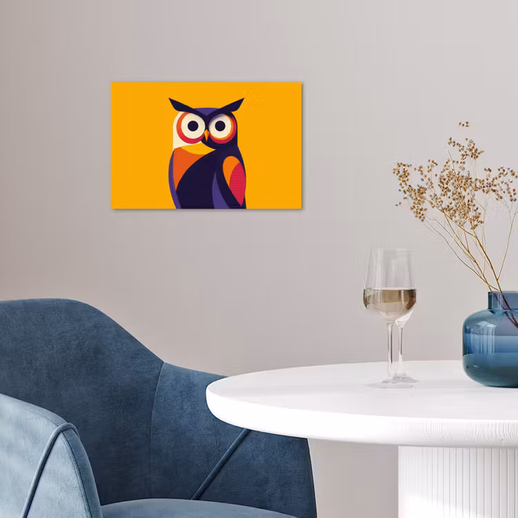 Uil - Grafisch - Kleurrijk - Ogen poster papier klein -sfeer3
