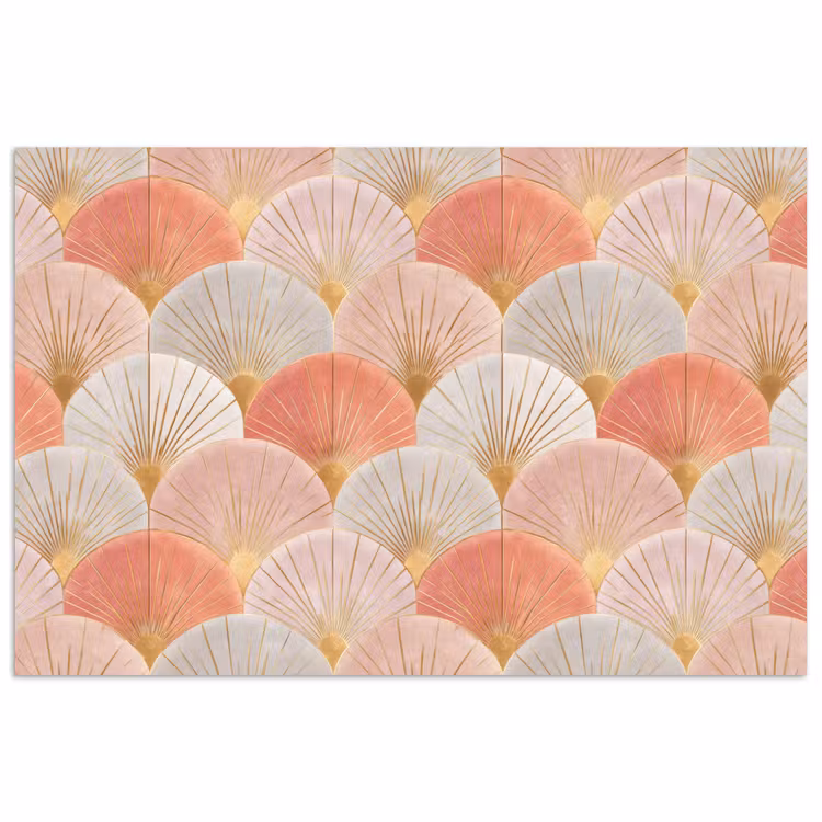 Waaiers - Goud - Roze poster papier klein 62 -3d