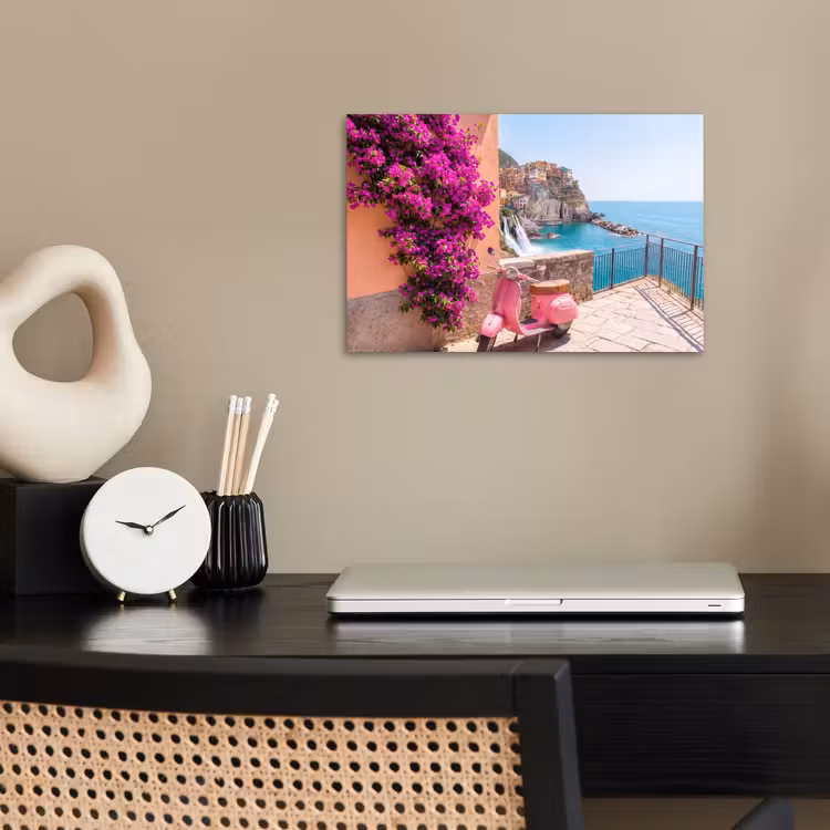 Voertuig - Roze - Kust - Zomer - Reizen poster papier klein -sfeer1