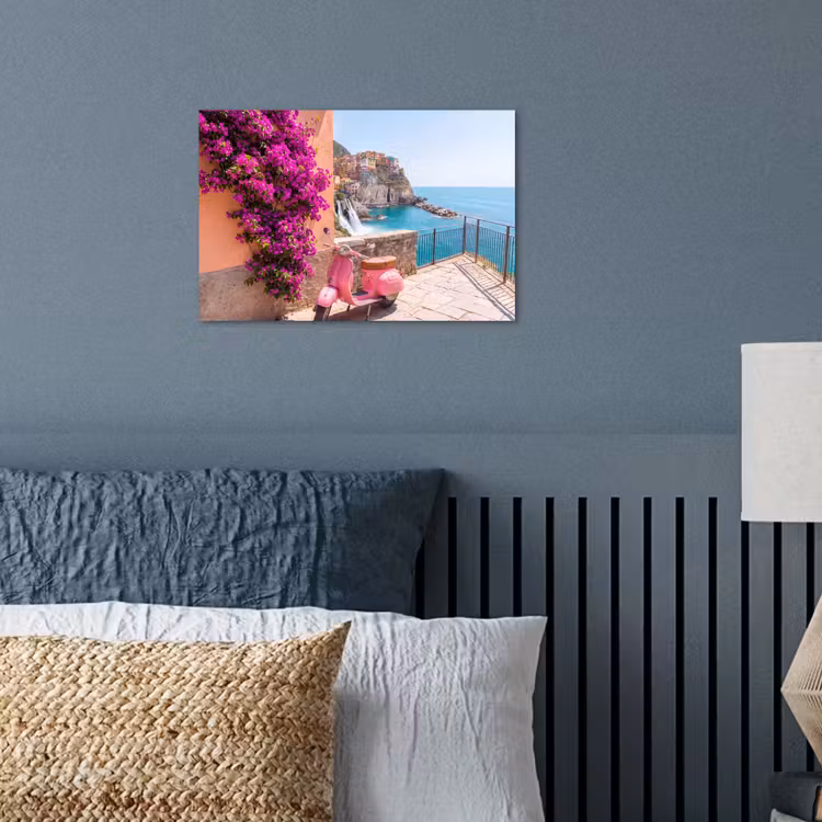 Voertuig - Roze - Kust - Zomer - Reizen poster papier klein -sfeer2