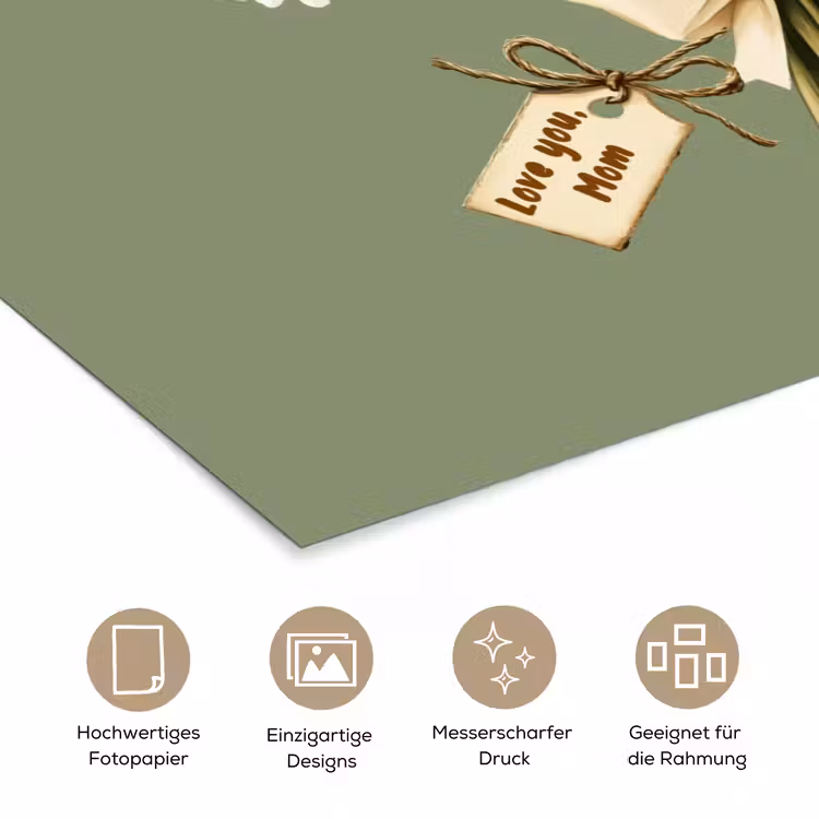 Lint - Boeket - Groen - Quote poster papier klein -tcloseup_DE