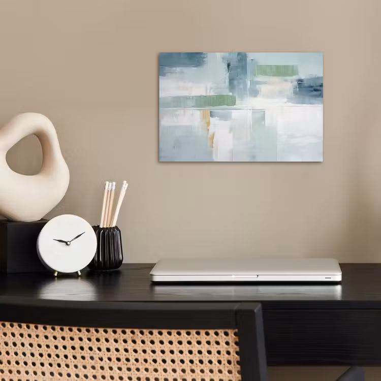 Verf - Moderne kunst - Abstract - Grijs poster papier klein -sfeer1