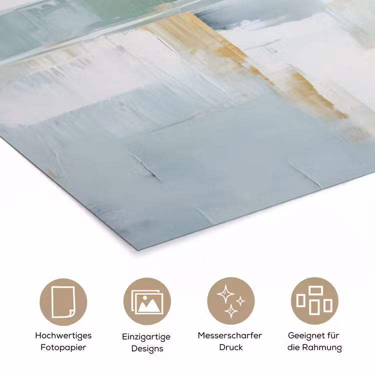 Verf - Moderne kunst - Abstract - Grijs poster papier klein -tcloseup_DE
