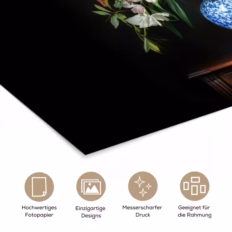 Kleur - Vaas - Bloemen - Boeket poster papier klein -tcloseup_DE