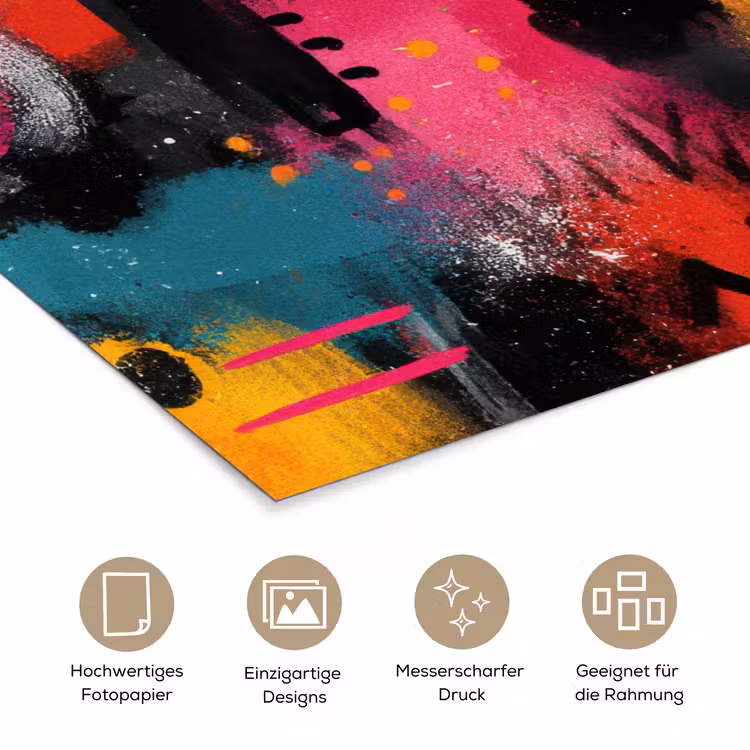 Kleurvlakken - Vormen - Kleurrijk - Abstract poster papier klein -tcloseup_DE