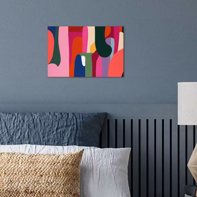 Kleurvakken - Recht - Rond - Abstract poster papier klein -sfeer2