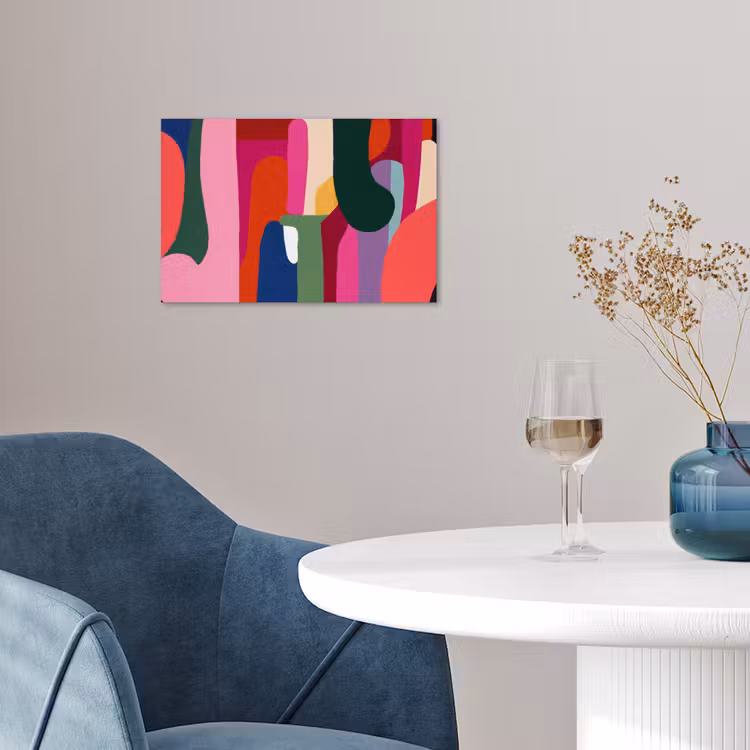 Kleurvakken - Recht - Rond - Abstract poster papier klein -sfeer3