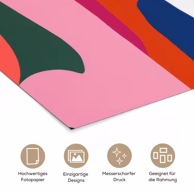 Kleurvakken - Recht - Rond - Abstract poster papier klein -tcloseup_DE