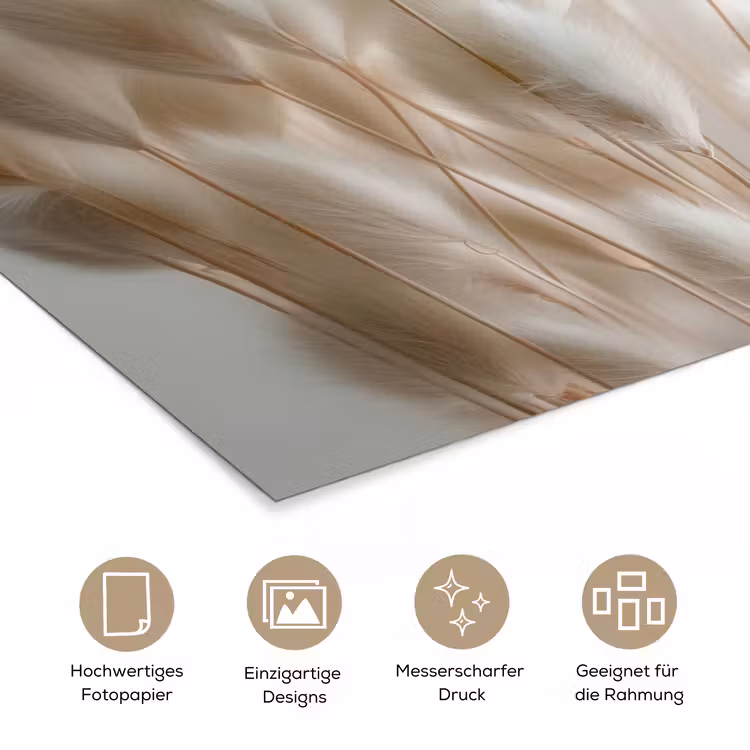 Pluimen - Beige - Minimalistisch poster papier klein -tcloseup_DE
