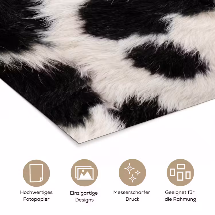 Bont - Textuur - Zwart - Wit poster papier klein -tcloseup_DE