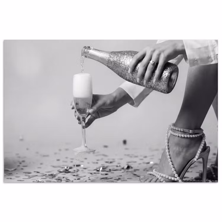 Feestelijk - Champagne - Discobal poster papier klein -3d