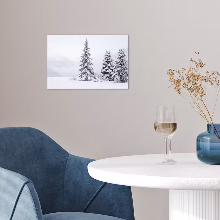 Fijnsparren - Sneeuw - Winter - Landschap - Stilte poster papier klein -sfeer3