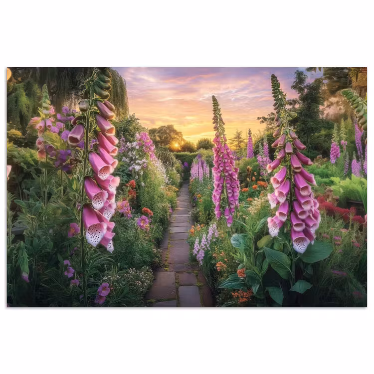 Vingerhoedskruid - Bloemen - Tuin poster papier klein -3d