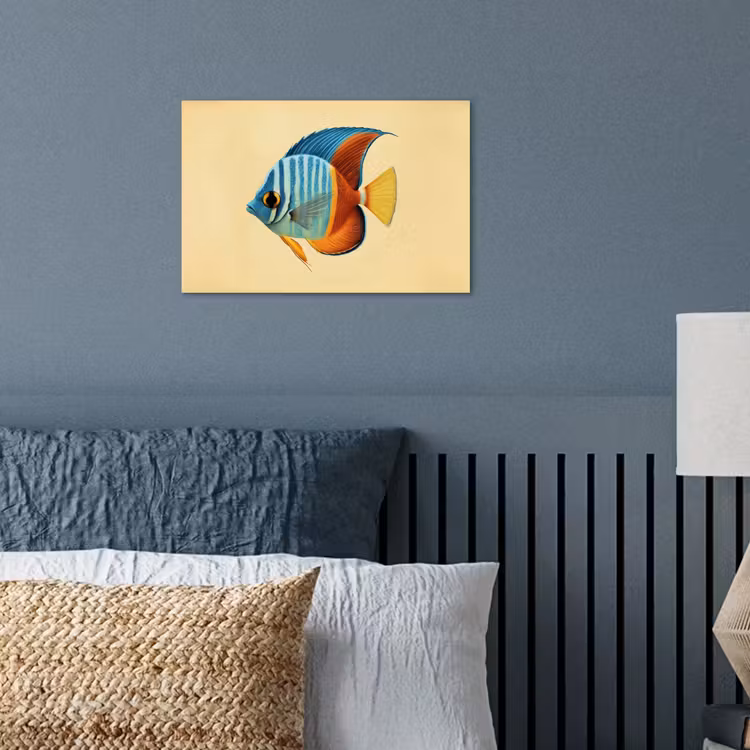 Vis - Vinnen - Blauw - Ogen poster papier klein -sfeer2