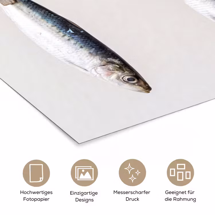 Poster - Fisch – Hängend – Essen - Vis - Hangend - Eten poster papier klein