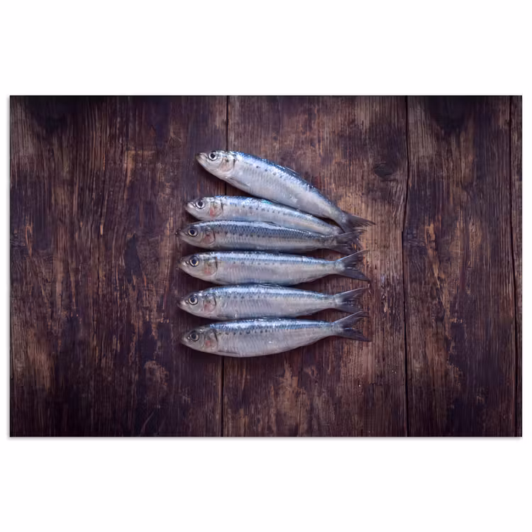 Poster - Fisch – Holz – Essen - Vis - Hout - Eten poster papier klein