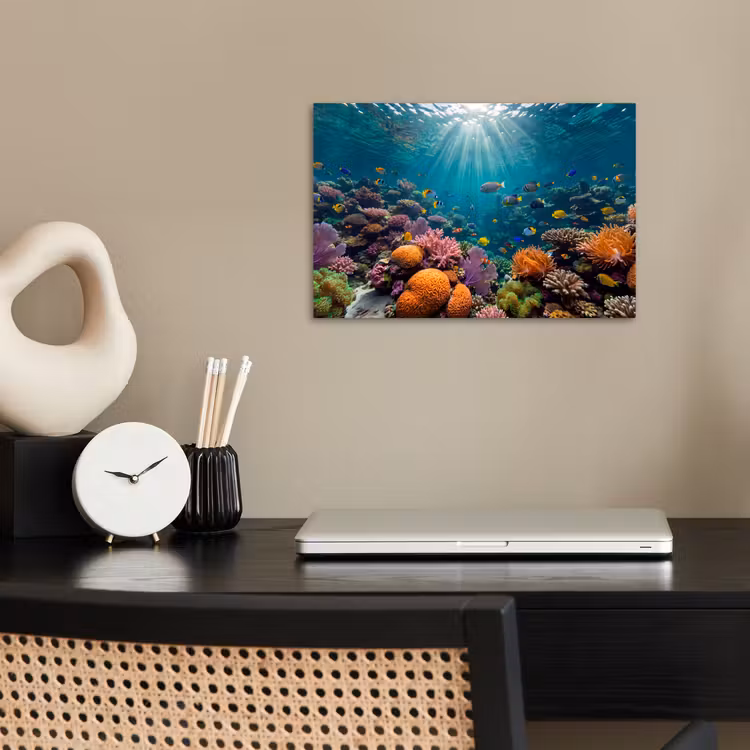 Vis - Koraal - Oceaan - Natuur - Kleurrijk poster papier klein -sfeer1