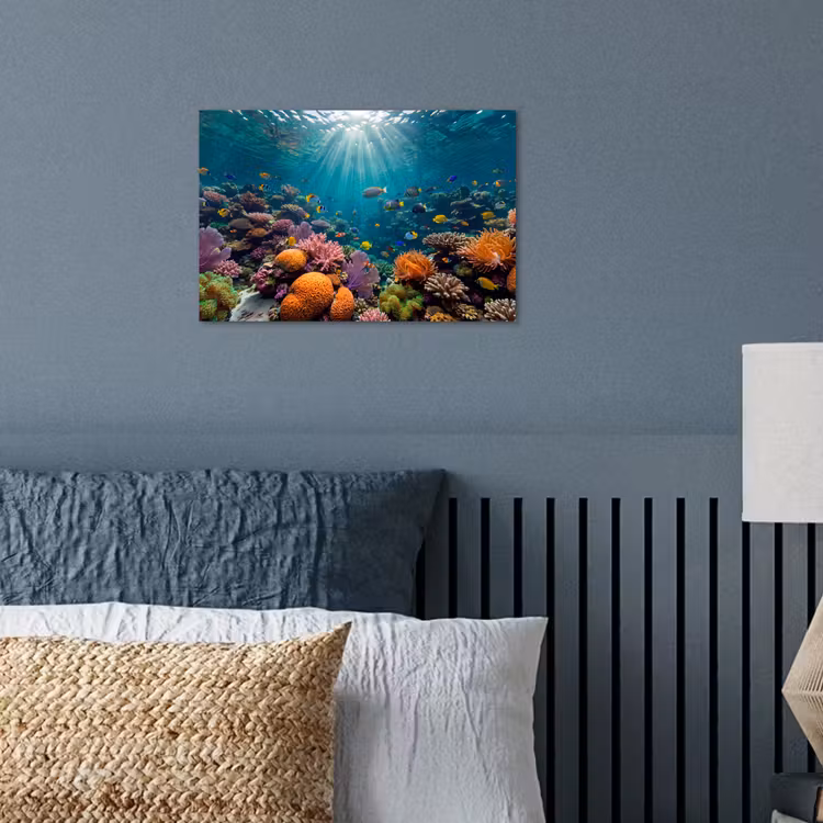 Vis - Koraal - Oceaan - Natuur - Kleurrijk poster papier klein -sfeer2