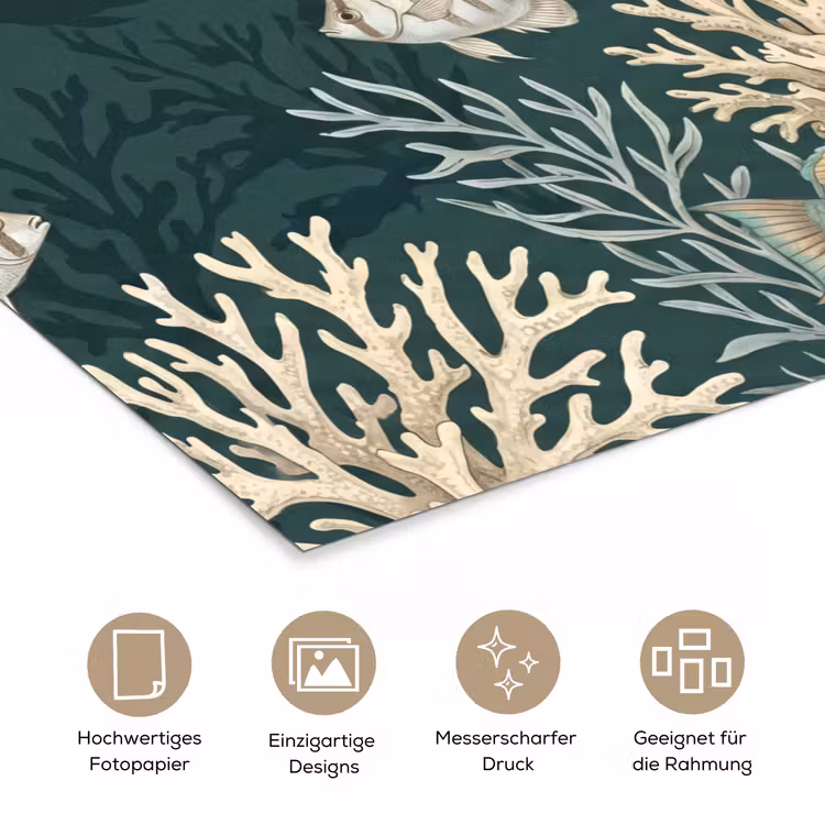 Vis - Koraal - Onderwater - Illustratie poster papier klein -tcloseup_DE