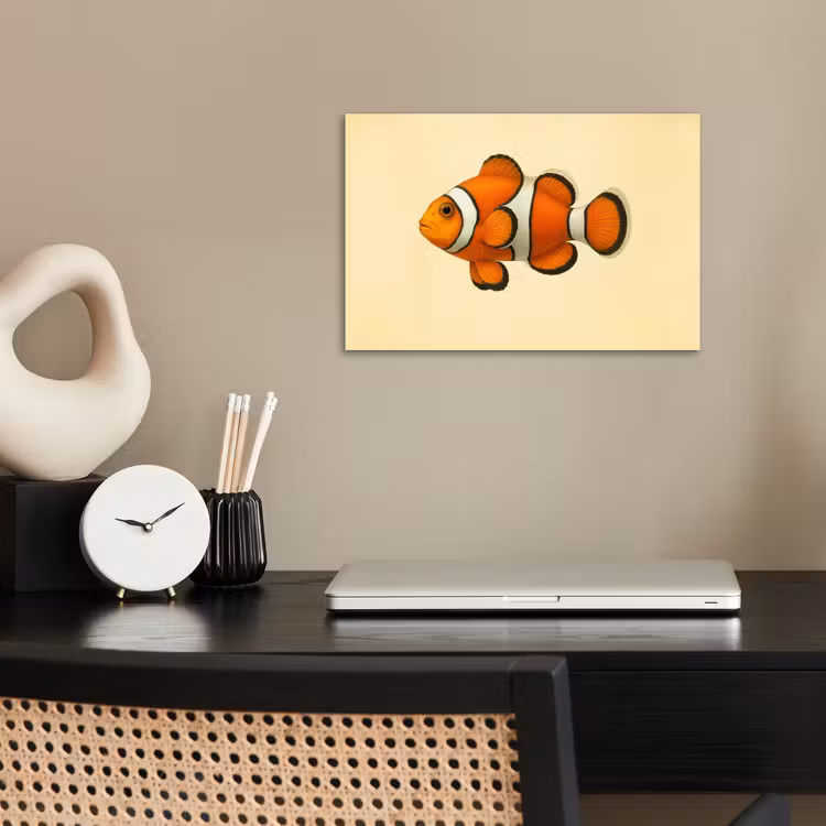 Vis - Oranje - Strepen poster papier klein -sfeer1